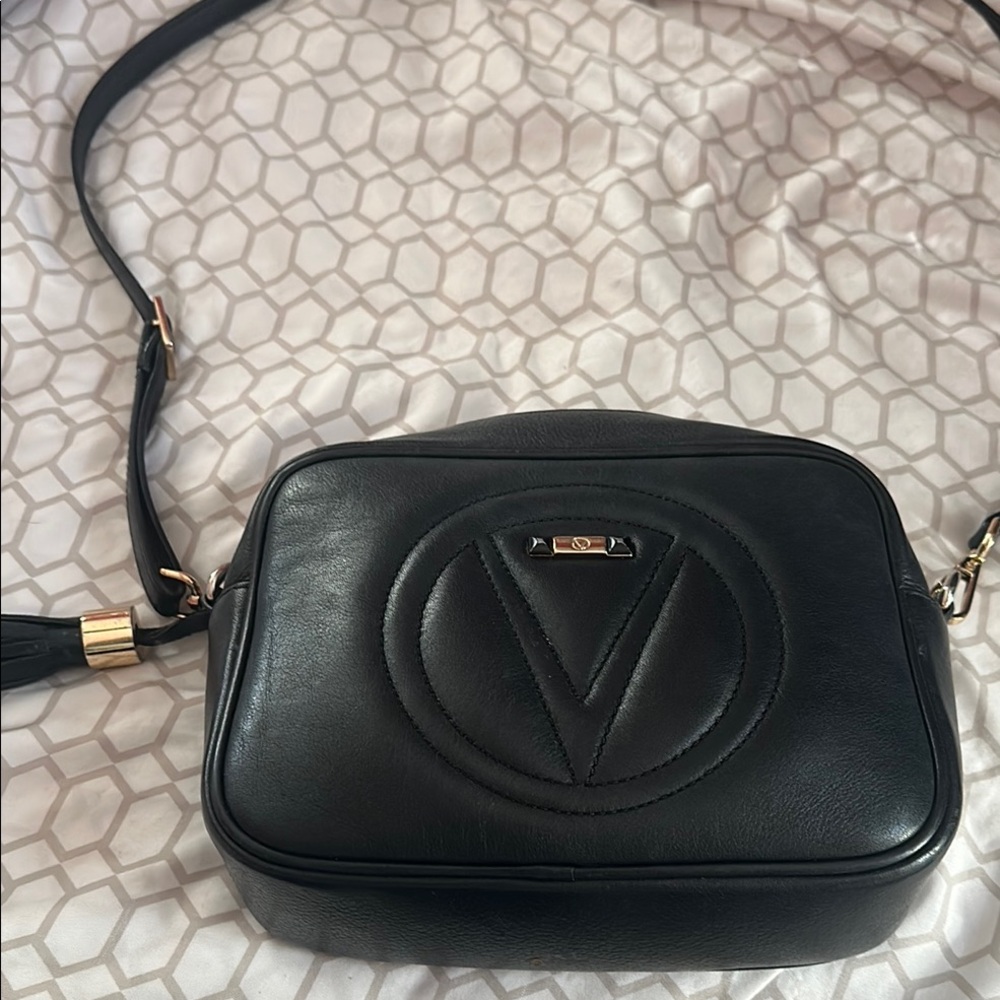 Valentino by Mario Valentino Mia Tassel Logo Leather Crossbody Bag